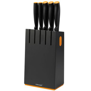 Set 5 cutite + bloc Fiskars Functional Form, negru